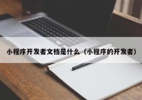 小程序开发者文档是什么（小程序的开发者）