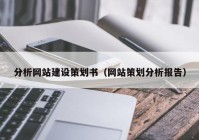 分析网站建设策划书（网站策划分析报告）