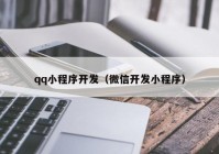 qq小程序开发（微信开发小程序）