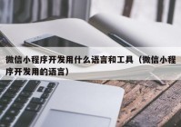 微信小程序开发用什么语言和工具（微信小程序开发用的语言）