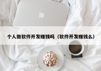 个人做软件开发赚钱吗（软件开发赚钱么）